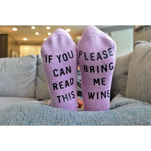 If you can read this Women's Wine Socks BLNDesigns