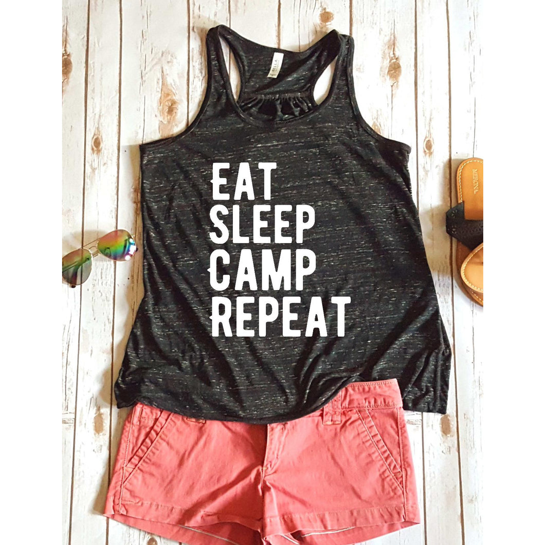 Eat Sleep Camp Repeat Women's Tank Top BLNDesigns