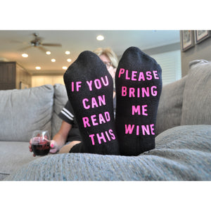 If you can read this Women's Wine Socks BLNDesigns