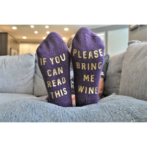 If you can read this Women's Wine Socks BLNDesigns